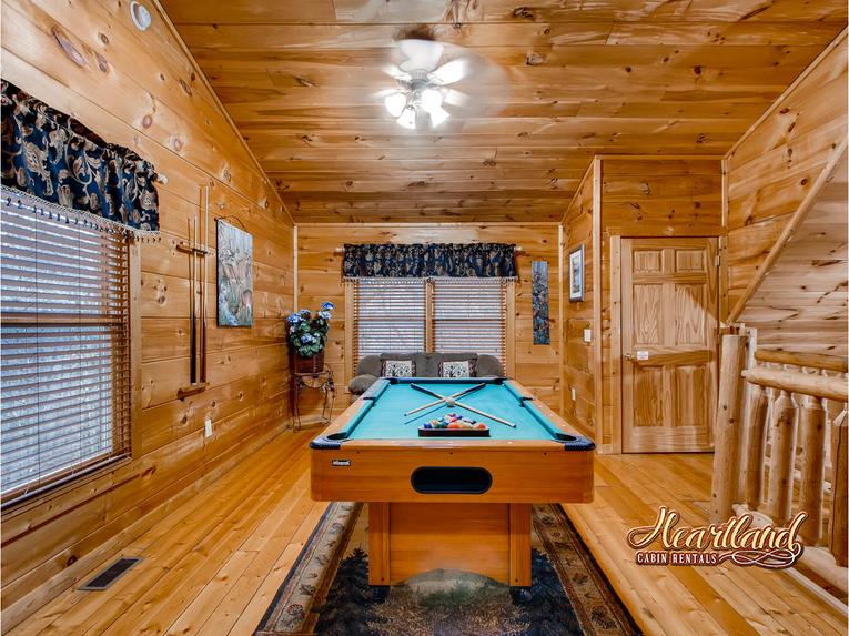 Pool table upstairs in the loft area